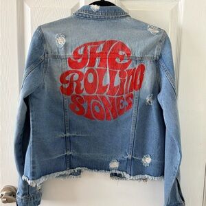 The Rolling Stones Distressed Denim Jacket.